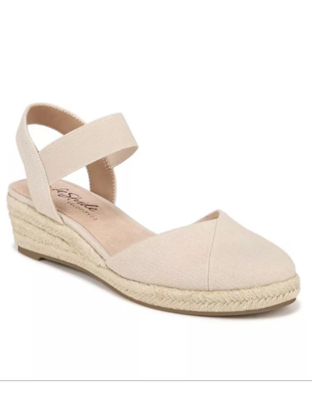 NEW LifeStride Kimmie Women's Espadrille Wedges- Beige- size 8.5